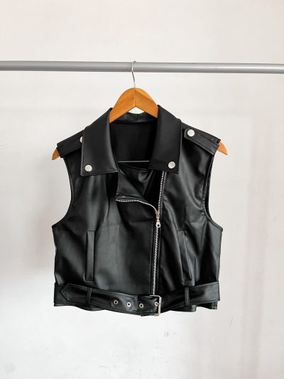 Chaleco Biker Cuerina negro - Imagen 2