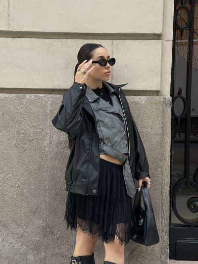 Campera Bomber Oversize Cuerina - Imagen 7