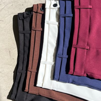 Pollera corta tablada doble cinto