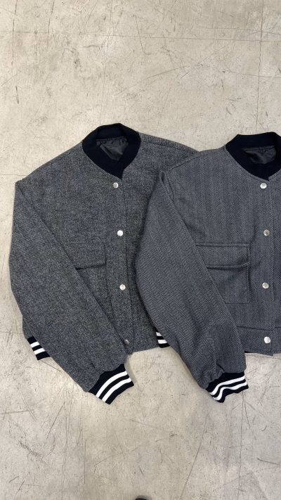 Campera bomber de Paño Gris