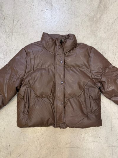 Campera Puffer Chocolate de Cuero - Imagen 2
