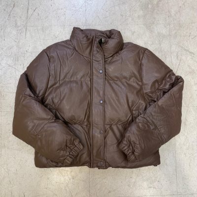 Campera Puffer Chocolate de Cuero