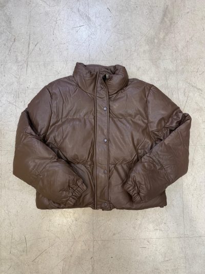 Campera Puffer Chocolate de Cuero