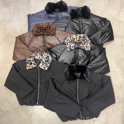 Campera Puffer con cuello de Piel