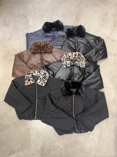 Campera Puffer con cuello de Piel