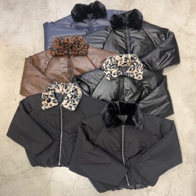 Campera Puffer con cuello de Piel