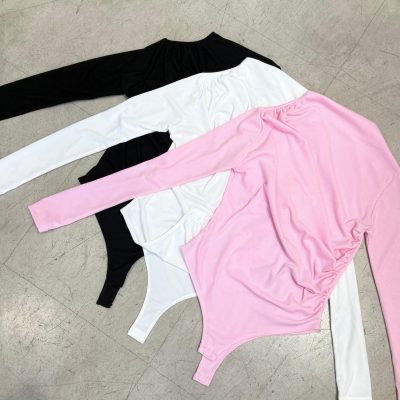 Body manga larga frunce de morley