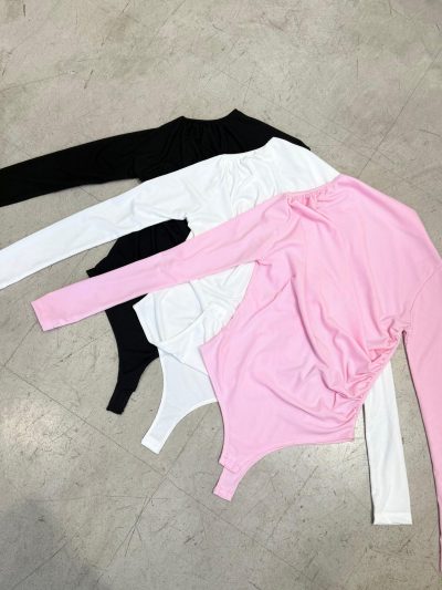 Body manga larga frunce de morley
