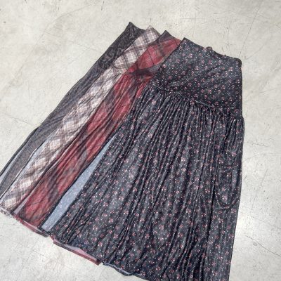 Pollera larga de tul estampado