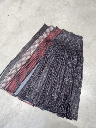 Pollera larga de tul estampado