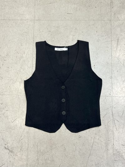 Chaleco Negro Hilo c/ botones (#8056)