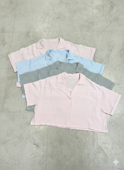 Camisa Rayada m/corta (lino)