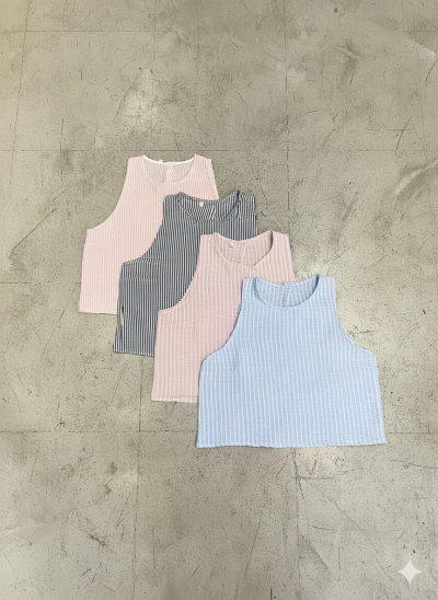 Musculosa (lino rayado)
