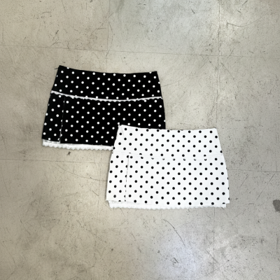 Pollera Puntilla Tiro Bajo (bengalina lunares)