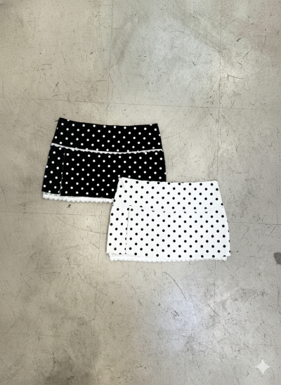 Pollera Puntilla Tiro Bajo (bengalina lunares)