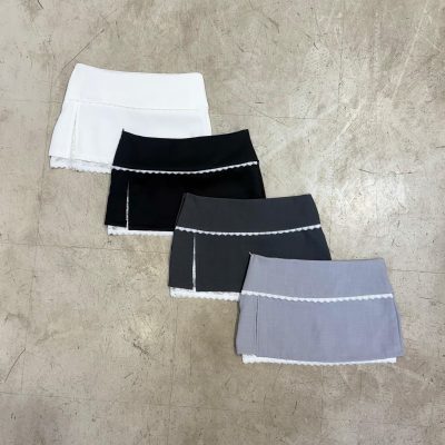 Pollera Puntilla Tiro Bajo (crep liso)