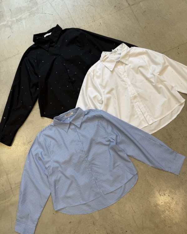 Camisa de Poplin c. Strass