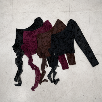 Top un solo hombro volado (microtul flock)