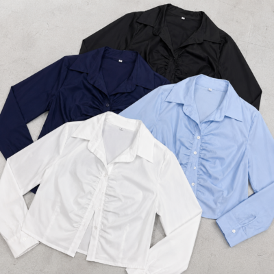 Camisa Corta c/Frunce (poplin)