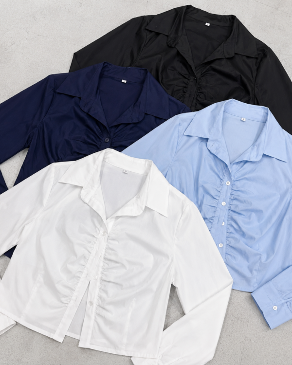 Camisa Corta c/Frunce (poplin)