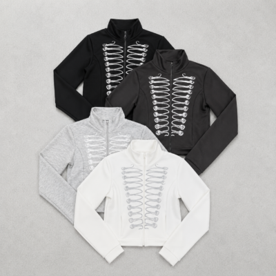 Campera c. bolsillos Estampada (soft scuba)