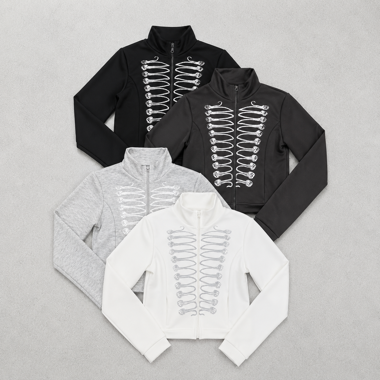 Campera c. bolsillos Estampada (soft scuba)