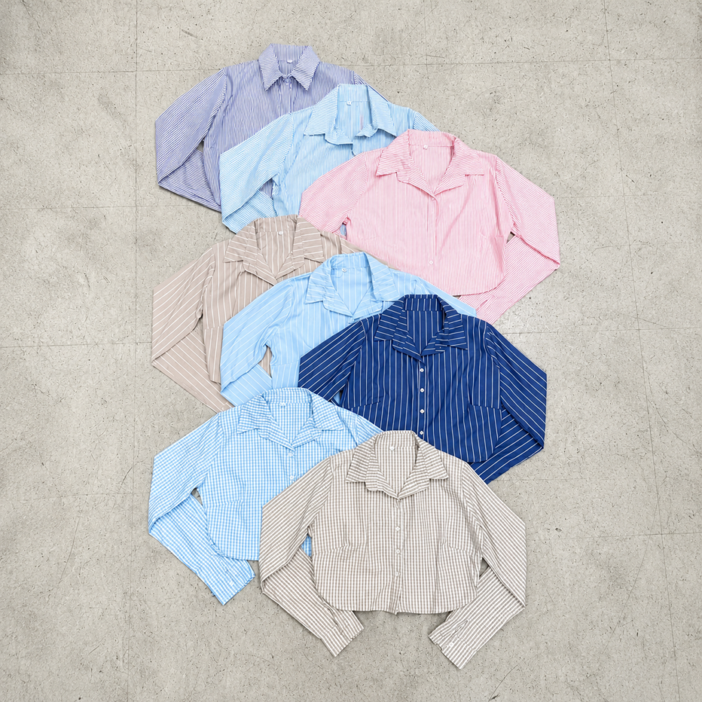 Camisa Corta m.larga Rayada