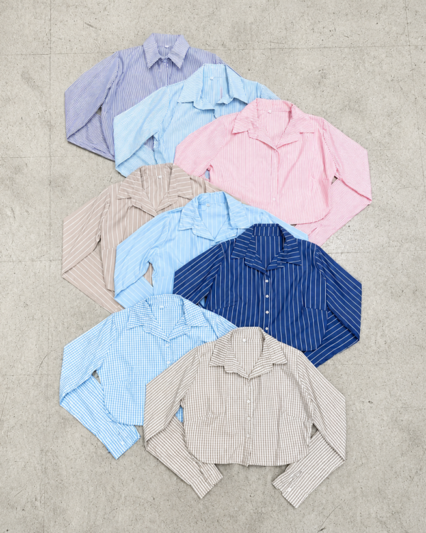 Camisa Corta m.larga Rayada