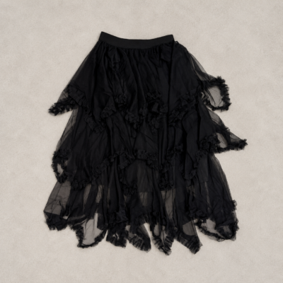 Pollera Larga Tul Negra