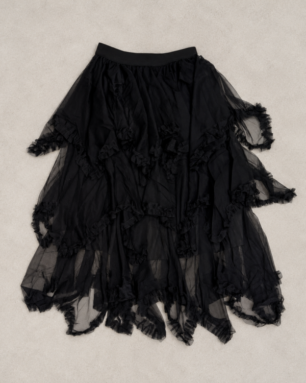 Pollera Larga Tul Negra