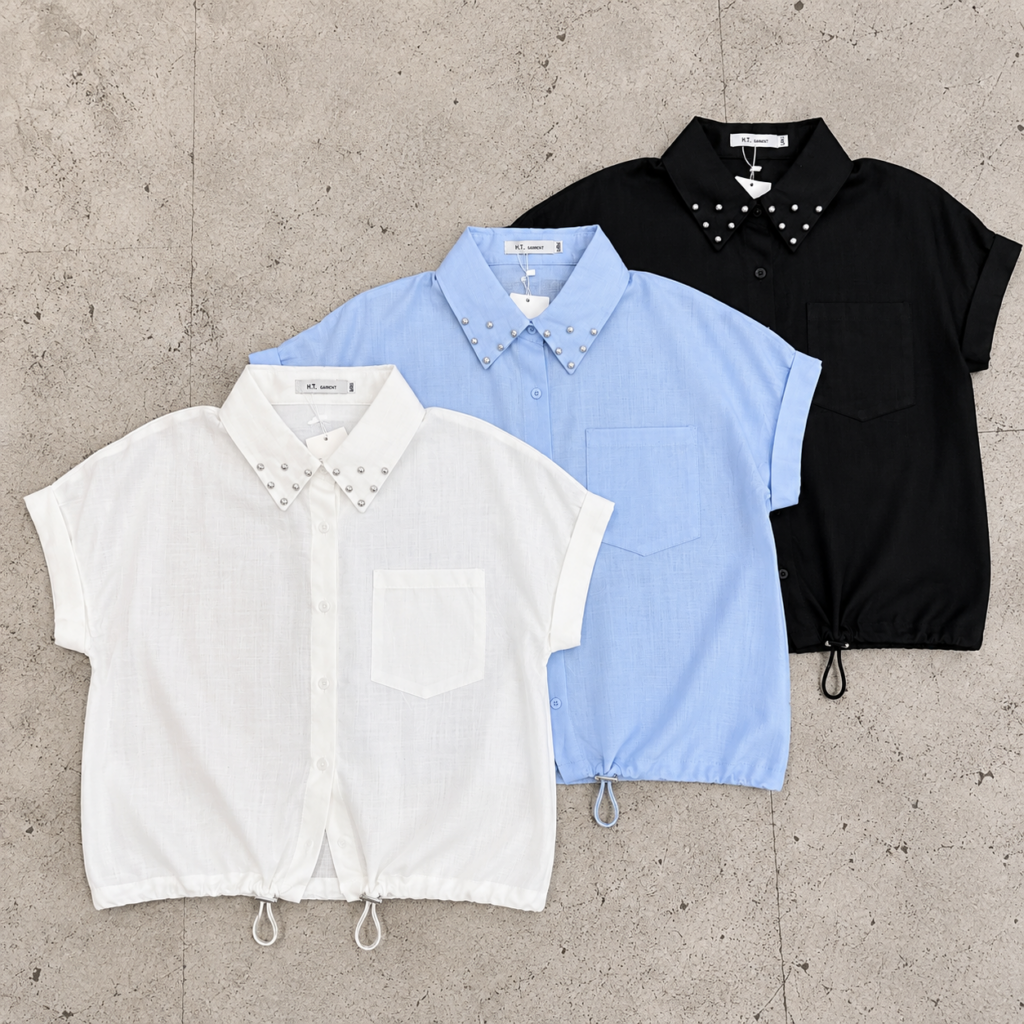 Camisa m. corta Ajustable c. Strass