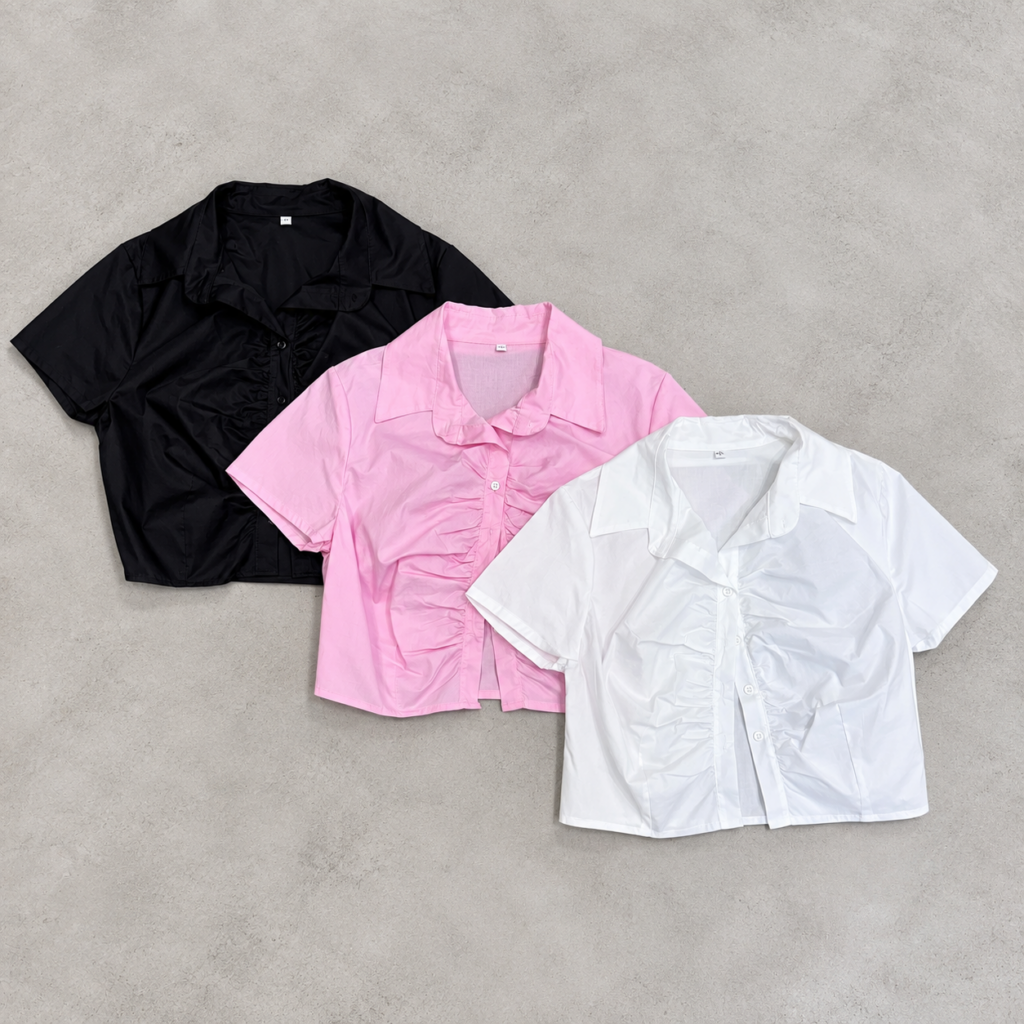 Camisa m.Corta c. Frunce (poplin)