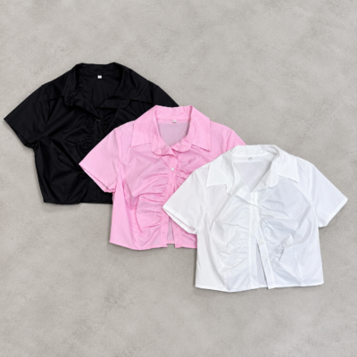Camisa m.Corta c. Frunce (poplin)